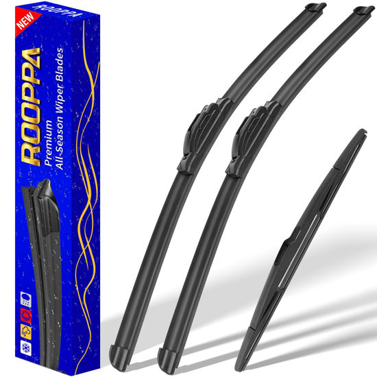 Picture of 3 wipers Replacement for 2007-2014 Ford Edge/2007-2015 Lincoln MKX, Windshield Wiper Blades Original Equipment Replacement - 26"/20"/14" (Set of 3) U/J HOOK