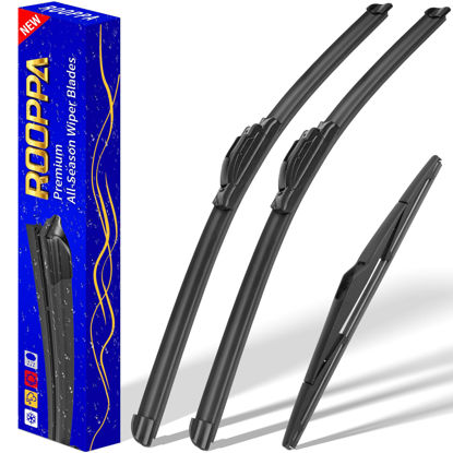 Picture of 3 wipers Replacement for 2010-2015 Hyundai Tucson, Windshield Wiper Blades Original Equipment Replacement - 26"/16"/12" (Set of 3) U/J HOOK