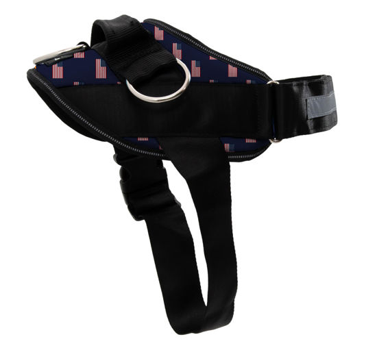 Picture of ShawnCo Essential Dog Harness, No-Pull Pet Vest with 3 Leash Clips, No Choke, Reflective, Adjustable and Padded, for Easy Walking and Training for Small, Medium and Large Dogs (USA Flag,XL)