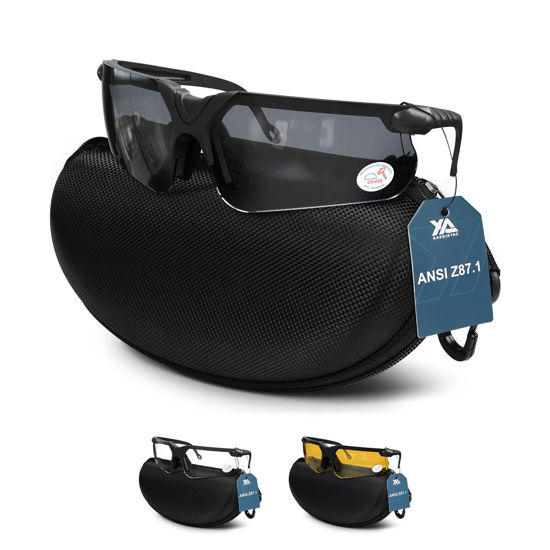 Picture of xaegistac Shooting Glasses with Case Anti Fog Hunting Safety Glasses for Men Women (Black)