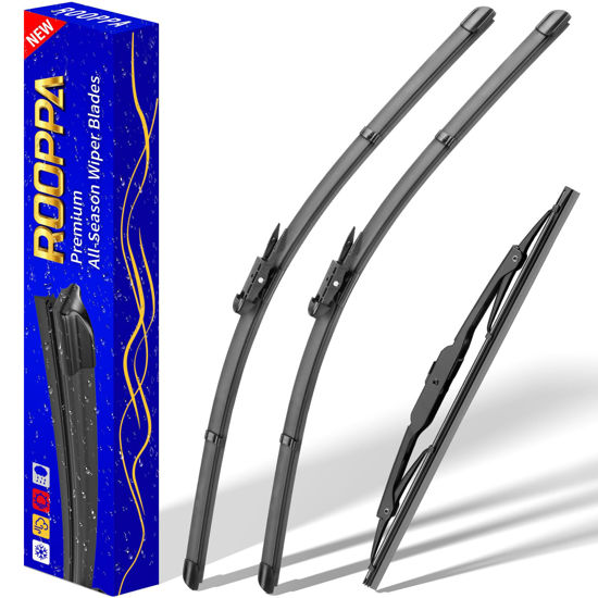 Picture of 3 wipers Replacement for 2012-2017 Chevy Chevrolet Traverse, Windshield Wiper Blades Original Equipment Replacement - 24"/21"/13" (Set of 3) Pinch Tap