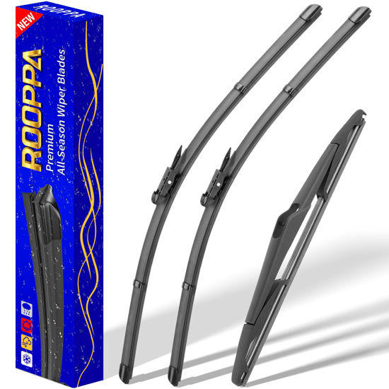 Picture of 3 wipers Replacement for 2012-2018 Ford Focus, Windshield Wiper Blades Original Equipment Replacement - 28"/28"/12" (Set of 3) Pinch Tap