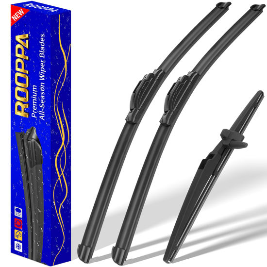 Picture of 3 wipers Replacement for 2010-2022 Toyota 4Runner, Windshield Wiper Blades Original Equipment Replacement - 24"/20"/12" (Set of 3) U/J HOOK