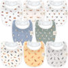 Picture of 8-Pack Organic Baby Bibs for Boys, Girls - Soft Cotton Drooling and Teething Baby Bibs, Baby Girl Bibs, Baby Boy Bibs, Baby Drool Bibs for Baby Girl, Boy, Newborn Infant Bibs (Pets & Paws)