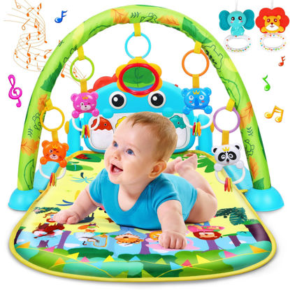 Picture of Baby Play Mat Baby Toys Tummy Time Mat Baby Activity Center for Newborn Infant Toys Piano Baby Gym Mat Tummy time Toys Music & Light Baby Boy Girl Gifts for Baby Toys 0-6 6-12 Months, Dinosaur Style