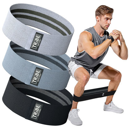 Picture of Fabric Resistance Bands for Legs - Workout Bands Resistance Bands for Men and Women - Booty Bands for Working Out - Exercise Bands Resistance Bands Set - Elastic Bands for Exercise (Gray)