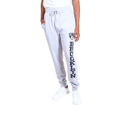 Picture of Ultra Game NBA Official Men’s Super Soft Game Day Jogger Sweatpants - Unisex, Brooklyn Nets, Heather Gray, X-Large