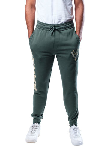 Picture of Ultra Game NBA Men's Super Soft Team Jogger Sweatpants, Milwaukee Bucks, Team Color, Small