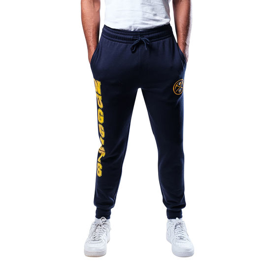 Picture of Ultra Game NBA Men's Super Soft Team Jogger Sweatpants, Denver Nuggets, Heather Gray 18, X-Large