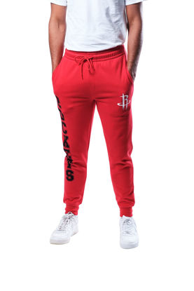 Picture of Ultra Game NBA Men's Super Soft Team Jogger Sweatpants, Houston Rockets, Team Color, Large