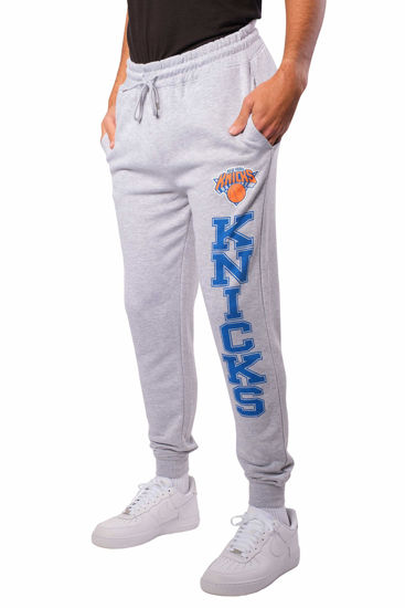 Picture of Ultra Game NBA Official Men’s Super Soft Game Day Jogger Sweatpants - Unisex, New York Knicks, Heather Gray, Medium