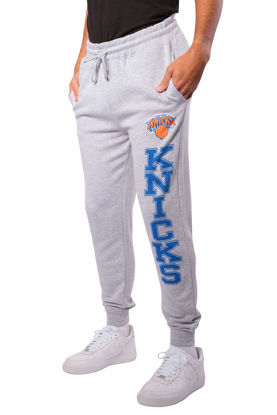 Picture of Ultra Game NBA Official Men’s Super Soft Game Day Jogger Sweatpants - Unisex, New York Knicks, Heather Gray, XX-Large