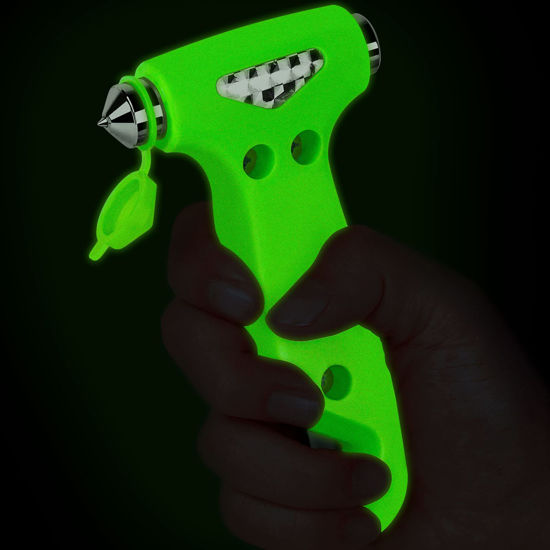 Picture of THINKWORK 6-in-1 Car Safety Hammer (Glow-in-Dark), Emergency Escape Tool with Window Breaker and Seat Belt Cutter for First Responders and Roadside Safety Kits, Life-Saving Hammer Gift for Family