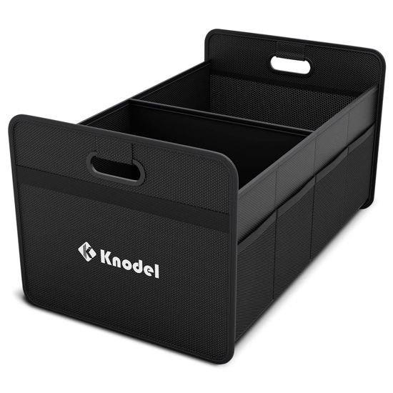 Picture of K KNODEL Car Trunk Organizer, Foldable Organizer for Car, Automotive Consoles & Organizers, Storage with Reinforced Handles (Medium, Black)