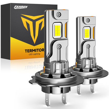 Picture of Termitor 2025 Upgraded H7 Light Bulbs, 33000LM 900% Brightness with 16 CSP Chips, Real 1:1 Halogen Size with Fan, 6500K White, Plug and Play, Canbus Ready Fog Light Bulbs, Pack of 2