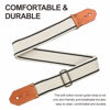 Picture of Nefelibata Cool Woven Guitar Strap - Cotton Guitar Straps with Thicked First Layer Vegetable Tanned Cowhide Leather Ends for Acoustic, Bass, Electric, Best Gift for Your Love Guitarists（Melk Wit）