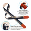 Picture of Nefelibata Cool Woven Guitar Strap - Cotton Guitar Straps with Thicked First Layer Vegetable Tanned Cowhide Leather Ends for Acoustic, Bass, Electric, Best Gift for Your Love Guitarists (Diamond Blue)