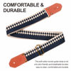 Picture of Nefelibata Cool Woven Guitar Strap - Cotton Guitar Straps with Thicked First Layer Vegetable Tanned Cowhide Leather Ends for Acoustic, Bass, Electric, Best Gift for Your Love Guitarists (Diamond Blue)