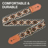 Picture of Nefelibata Cool Woven Guitar Strap - Cotton Guitar Straps with Thicked First Layer Vegetable Tanned Cowhide Leather Ends for Acoustic, Bass, Electric, Best Gift for Your Love Guitarists (Khaki)