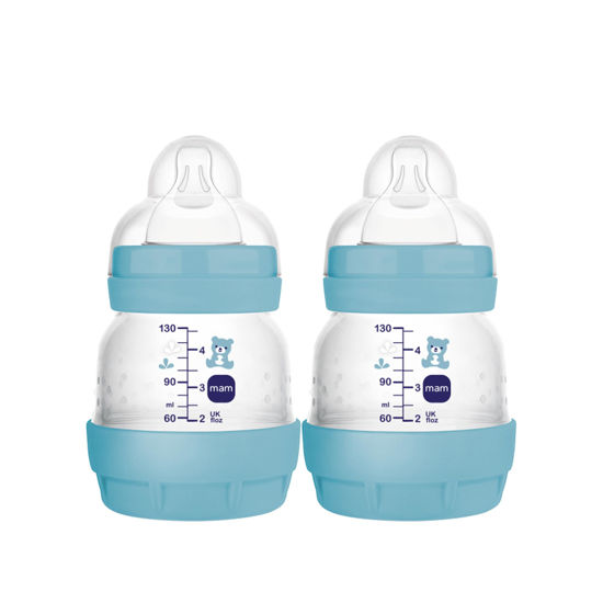 Picture of MAM Easy Start Anti-Colic Baby Bottle, Extra Slow Flow, Breastfeeding-Like Silicone Nipple Bottle, Reduces Colic, Gas, & Reflux, Easy-to-Clean, BPA-Free, Vented Baby Bottles for Newborns, 0-3 Months