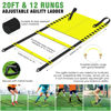 Picture of Agility Ladder Speed Training Equipment Set: 20ft Agility Ladder,12 Soccer Cones,4 Adjustable Hurdles, Jump Rope, Running Parachute Basketball Football Soccer Training Equipment for Kids Youth Adults