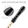 Picture of EAST TOP Soprano Recorder for Beginners, 8 Hole Plastic German Fingering Flute Recorder 3 Piece with Cleaning stick, Cotton pouch, Fingering Chart, Colorful box (Black&Ivory)