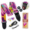 Picture of Guitar Strap For Acoustic Guitar , Electric Guitar and Bass Guitar, Adjustable Pink Woven Guitar Strap W/ FREE BONUS 2 Picks + Strap Locks + Strap Button. Gift Set For Men & Women Guitar players