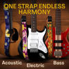 Picture of Guitar Strap For Acoustic Guitar , Electric Guitar and Bass Guitar, Adjustable Pink Woven Guitar Strap W/ FREE BONUS 2 Picks + Strap Locks + Strap Button. Gift Set For Men & Women Guitar players