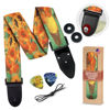 Picture of Van Gogh "Sunflowers" Guitar Strap for Bass Guitar, Electric Guitar & Acoustic Guitar Includes 2 Strap Locks & 2 Matching Van Gogh Picks Christmas GIft & Stocking Stuffer Adjustable Guitar Strap