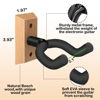 Picture of DOMMI Guitar Wall Mount 4 Pack, Guitar Hanger with Rotatable Soft Hook for All Size Guitars, Hardwood U-Shaped Guitar Holder Wall Mount for Acoustic, Electric Guitar, Bass