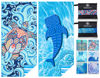 Picture of Microfiber Thin Lightweight Beach Towel Sand Free Quick Dry Absorbent Compact Towels for Swimming Pool Camping Beach Accessories Large Easy Pack Travel Things for Vacation Essentials Adult Gift