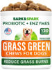 Picture of BARK&SPARK Green Grass Chews - Pee Grass Spot Saver Caused by Dog Urine - Urine Neutralizer for Lawn, Gut Health Probiotics & Digestive Enzymes,Lawn Burn from Dog Urine, Grass Burn Spot Chews, Rocks