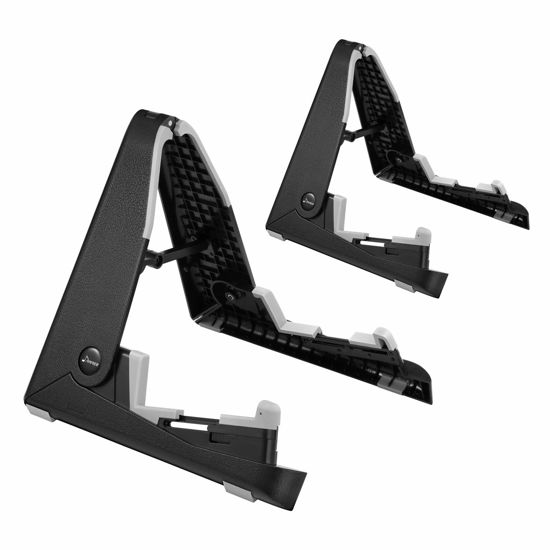Picture of Donner Guitar Stands, 2 Packs Foldable Lightweight Guitar Stands Holder for Acoustic Electric Guitar Bass Ukulele, DS-2 (Black)