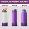 Picture of Alwenid 2PCS Silicone Water Bottle Boot for Owala 40 Oz, Anti-Slip Protective Sleeve Bottom Bumper Protector for FreeSip, Twist, and Flip Stainless Steel Water Bottles (Dark Purple)