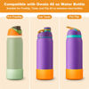 Picture of Alwenid 2PCS Silicone Water Bottle Boot for Owala 40 Oz, Anti-Slip Protective Sleeve Bottom Bumper Protector for FreeSip, Twist, and Flip Stainless Steel Water Bottles (Light Green+Orange)