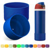 Picture of Alwenid 2PCS Silicone Water Bottle Boot for Owala 24 Oz, Anti-Slip Protective Sleeve Bottom Bumper Protector for FreeSip, Twist, and Flip Stainless Steel Water Bottles (Royal Blue)