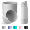 Picture of Alwenid 2PCS Silicone Water Bottle Boot for Owala 40 Oz, Anti-Slip Protective Sleeve Bottom Bumper Protector for FreeSip, Twist, and Flip Stainless Steel Water Bottles (Milky Gray)