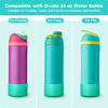 Picture of Alwenid 2PCS Silicone Water Bottle Boot for Owala 24 Oz, Anti-Slip Protective Sleeve Bottom Bumper Protector for FreeSip, Twist, and Flip Stainless Steel Water Bottles (Cyan)