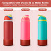 Picture of 2PCS Silicone Water Bottle Boot for Owala 32 Oz, Anti-Slip Protective Sleeve Bottom Bumper Protector for FreeSip, Twist, and Flip Stainless Steel Water Bottles (Dark Red)