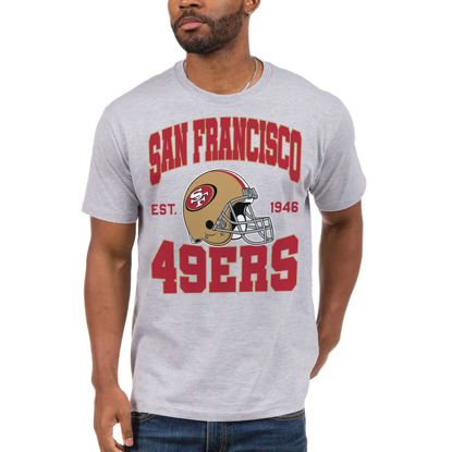 Picture of Junk Food Clothing x NFL - San Francisco 49ers - Team Helmet - Unisex Adult Short Sleeve Fan T-Shirt for Men and Women - Size Medium