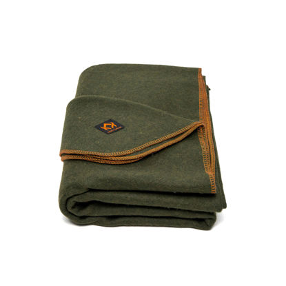 Picture of Arcturus Military Wool Blanket - Warm, Thick, Washable - Great for Outdoors, Camping, Stadium Blanket, Picnics, Travel - Car & Bushcraft Survival Kits, Large 64" x 88" 4.5 lb