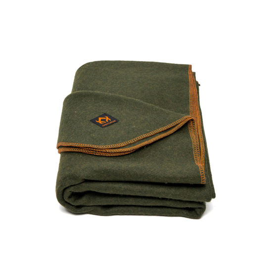 Picture of Arcturus Military Wool Blanket - Warm, Thick, Washable - Great for Outdoors, Camping, Stadium Blanket, Picnics, Travel - Car & Bushcraft Survival Kits, Large 64" x 88" 4.5 lb