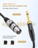 Picture of tisino Female XLR to 1/4 (6.35mm) TS Mono Jack Unbalanced Microphone Cable Mic Cord for Dynamic Microphone - 25 FT/8 Meters