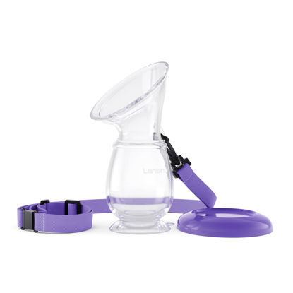 Picture of Lansinoh Silicone Breast Pump for Breastfeeding with Suction Base, 4 Ounces, Portable and Lightweight, Includes Neck Strap and Protective Lid, 1 Count