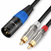 Picture of JOLGOO Unbalanced Dual RCA to XLR Male Y Splitter Patch Microphone Cable, 1 XLR Male to 2 RCA Male Y Adapter Cord Cable, 3.3 Feet
