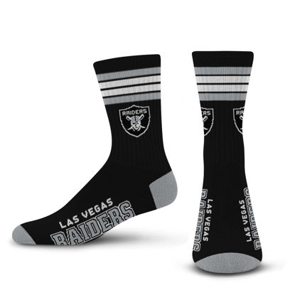 Picture of For Bare Feet NFL 4 Stripe Deuce Crew Sock, Las Vegas Raiders, Large