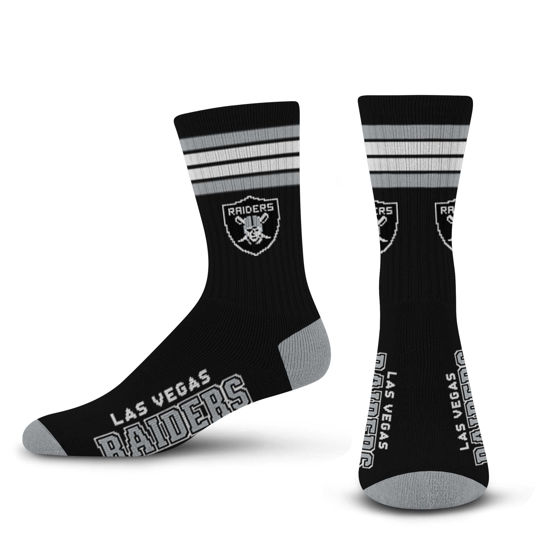 Picture of For Bare Feet NFL 4 Stripe Deuce Crew Sock, Las Vegas Raiders, Large
