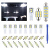 Picture of iFunyLED 24 Pieces Dome Light LED Car Interior Bulb Kit Set 194 T10 DE3175 578 31mm 42mm Bulbs Interior Replacement Lights for Car Map License Plate Door Side Marker Cornering Trunk Light - White
