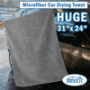 Picture of HOMEXCEL Professional Large Microfiber Car Drying Towels 4 Pack, Lint Free, Scratch Free, Highly Absorbent Drying Towel for Cars, SUVs, RVs, Trucks, and Boats,31" x 24 ",Grey
