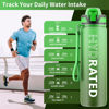 Picture of QLUR Water Bottle with Straw, 32oz Motivational Water Bottles with Time Marker to Drink, Tritan BPA Free, 1L Sports Water Bottle with Carry Strap LeakProof for Women Gym Fitness Outdoor (1 Pack)